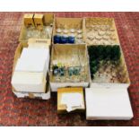 6 X BOXES CONTAINING AN EXTENSIVE COLLECTION OF DRINKING GLASSES TO INCLUDE BLUE & GREEN,