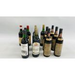 A GROUP OF 13 ASSORTED BOTTLES OF RED WINE TO INCLUDE 5 X LAMOLE VINTAGE 1982,