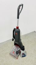 BISSELL COMPACT CARPET CLEANER ALONG WITH AN AS NEW BOTTLE OF WASH & PROTECT - SOLD AS SEEN.