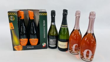 9 X BOTTLES OF SPARKLING WINE TO INCLUDE 1 X CHARLES CHEVALIER CHAMPAGNE, 2 X BOTTEGA ROSE,