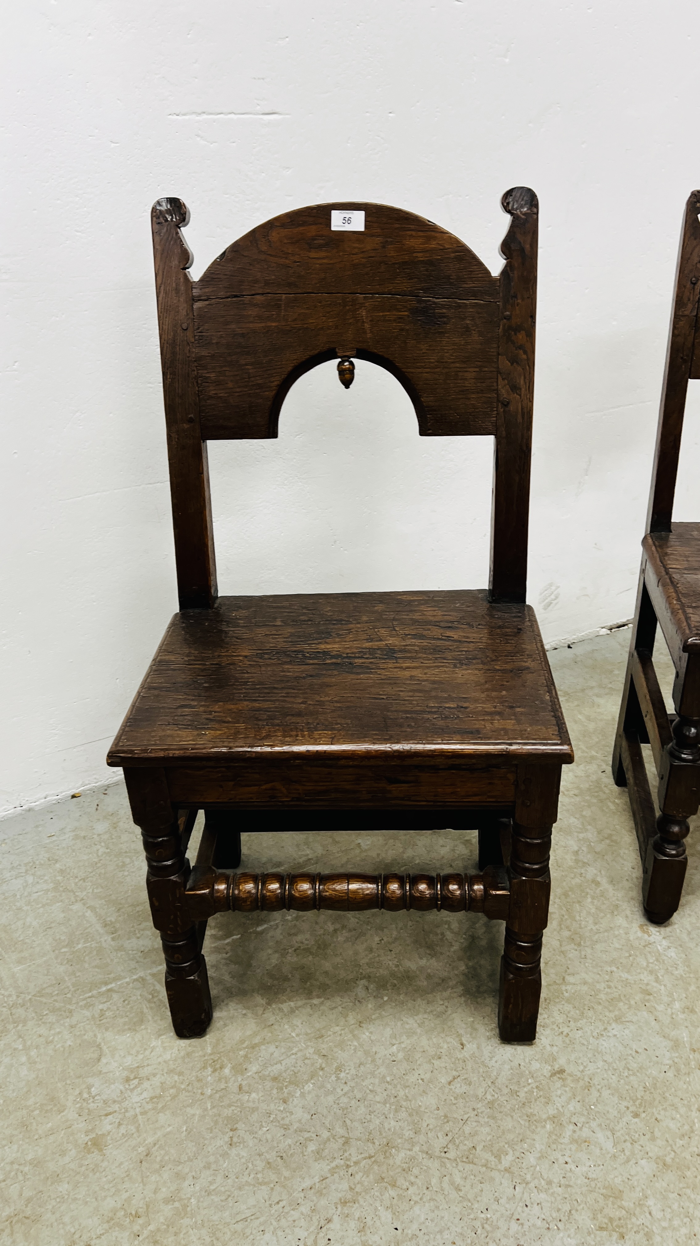 A PAIR OF 17TH CENTURY JOINED OAK CHAIRS, POSSIBLY NORTH COUNTRY. - Image 2 of 20