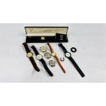 A GROUP OF ASSORTED WRIST WATCHES TO INCLUDE VINTAGE EXAMPLES MARKED ROTARY, AVIA & BROADLANDS ETC.