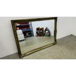 CLASSIC GILT FRAMED MIRROR WITH BEVELLED PLATE GLASS 101CM X 70CM.