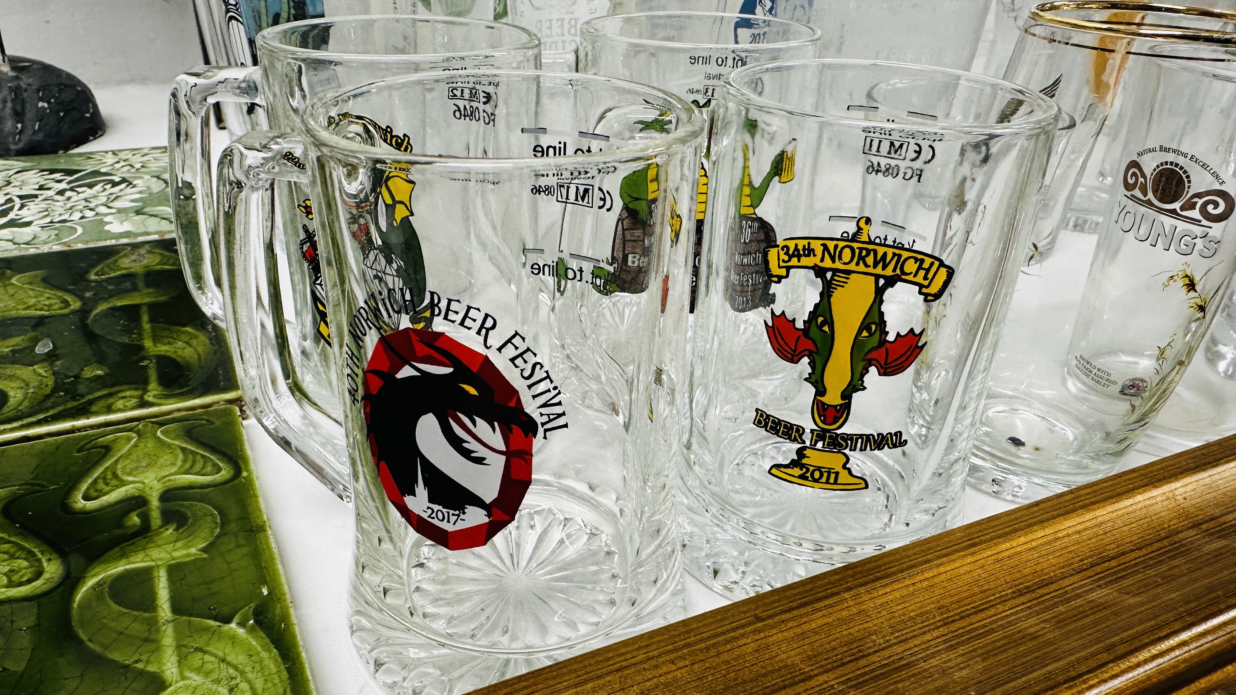 36 X VARIOUS BEER FESTIVAL GLASSES AND OTHER INCLUDING LOCAL, GREAT YARMOUTH, NORWICH, - Image 4 of 13