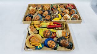 A COLLECTION OF 22 ASSORTED "BOSSONS" PLASTER BUSTS TO SARDINIAN CAPTAIN KID PRIVATEER,