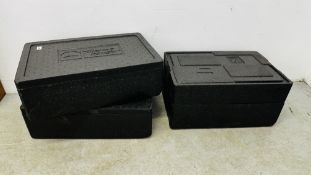 TWO THERMOHAUSER POLYSTYRENE BOXES AND ONE FURTHER POLYSTYRENE BOX.
