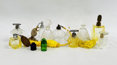 A GROUP OF ART DECO AND LATER SCENT BOTTLES.