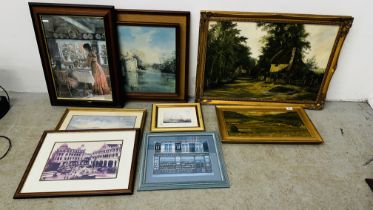 A QUANTITY OF FRAMED PICTURES AND PRINTS TO INCLUDE ORIGINAL WORKS ETC.