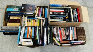 5 X BOXES ASSORTED BOOKS TO INCLUDE REFERENCE, COOKERY, GARDENING ETC.