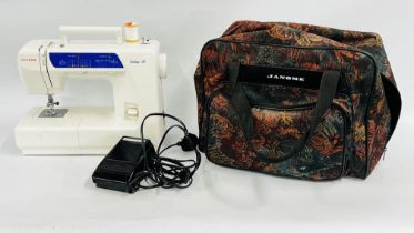 JANOME INDIGO 20 ELECTRIC SEWING MACHINE WITH FOOT PEDAL - SOLD AS SEEN.