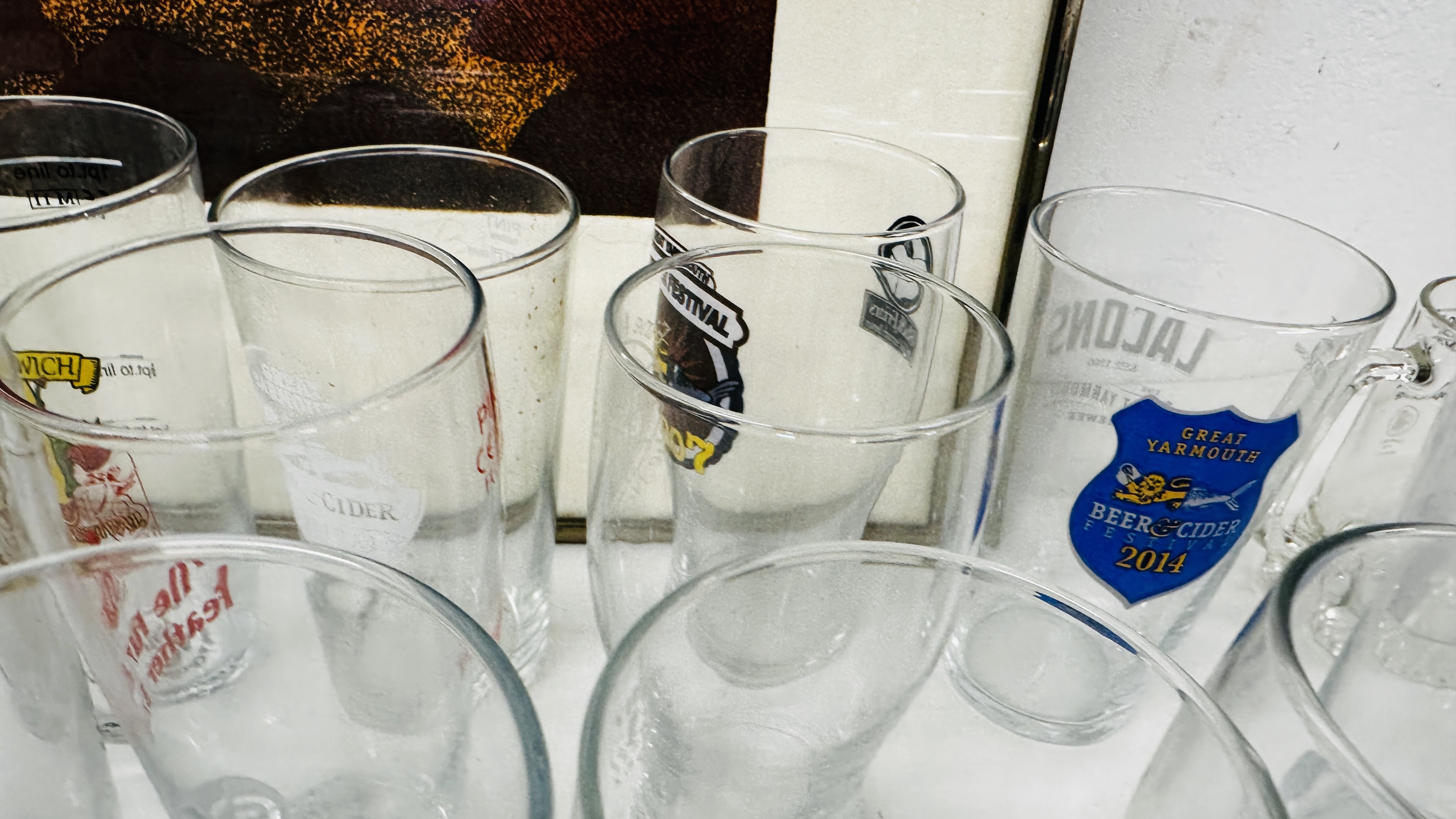 36 X VARIOUS BEER FESTIVAL GLASSES AND OTHER INCLUDING LOCAL, GREAT YARMOUTH, NORWICH, - Image 9 of 13