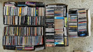 4 BOXES CONTAINING EXTENSIVE COLLECTION OF AUDIO CD'S MIXED GENRES,