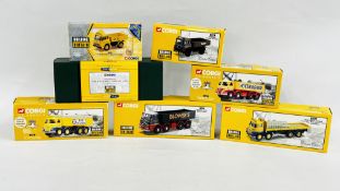 A COLLECTION OF 7 CORGI CLASSICS BUILDING BRITAIN DIE-CAST MODEL LORRIES TO INCLUDE 3 X BLUE CIRCLE