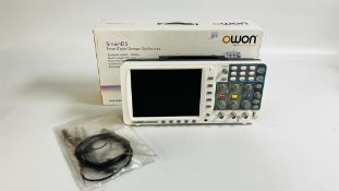 AN OWON SMART DS OSCILLOSCOPE COMPLETE WITH ORIGINAL BOX - SOLD AS SEEN.