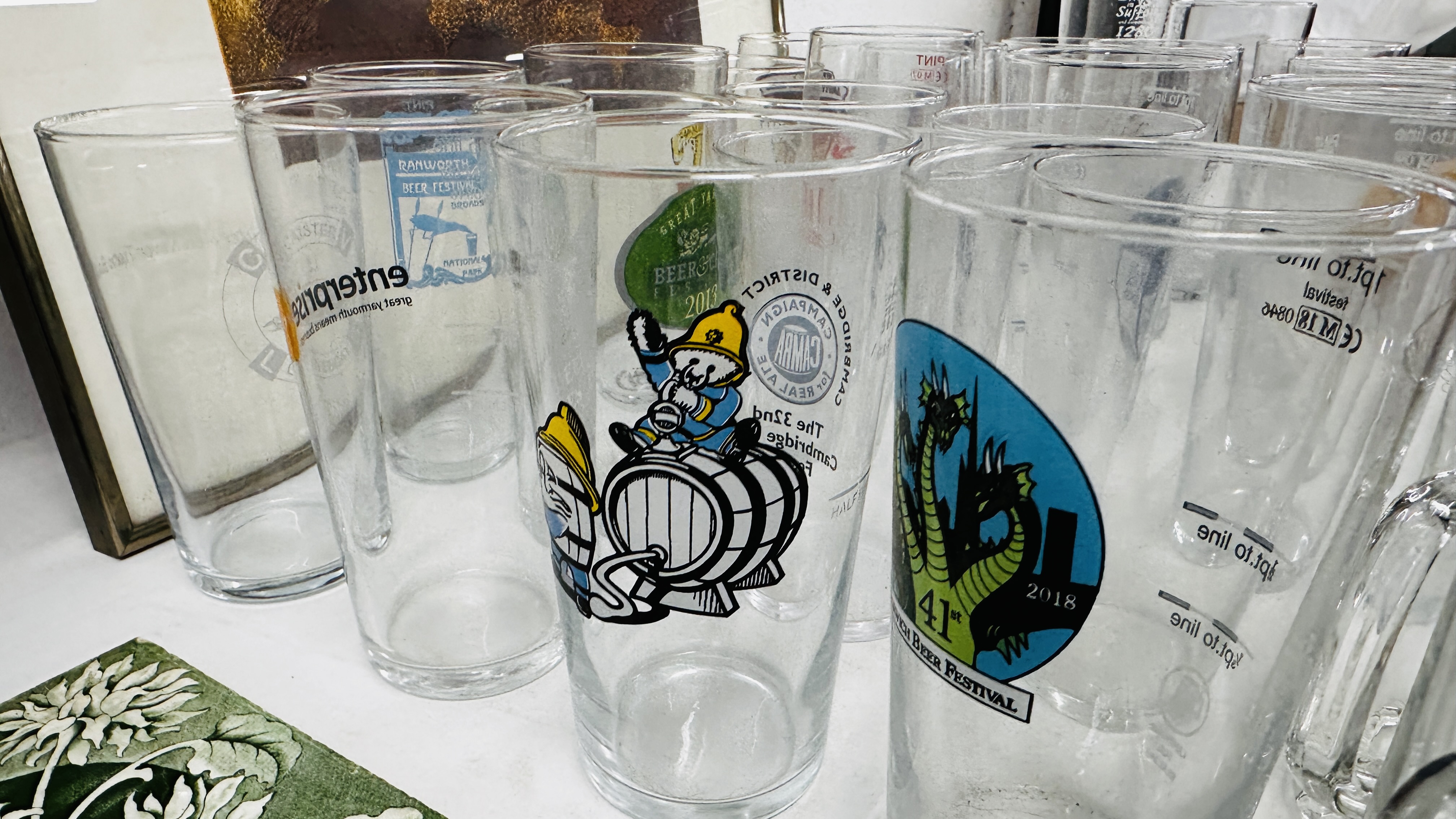 36 X VARIOUS BEER FESTIVAL GLASSES AND OTHER INCLUDING LOCAL, GREAT YARMOUTH, NORWICH, - Image 6 of 13