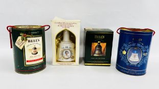 A GROUP OF 4 COMMEMORATIVE WADE BELLS WHISKY DECANTERS COMPRISING CHRISTMAS 1992,