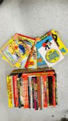 A BOX OF ASSORTED VINTAGE CHILDREN'S ANNUALS TO INCLUDE BEANO, DANDY,