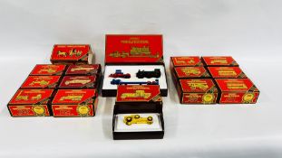 A GROUP OF 15 MATCHBOX MODELS OF YESTERYEAR DIE-CAST MODELS TO INCLUDE A LOCOMOTIVE,