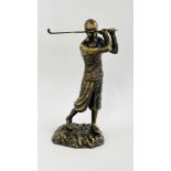 (R) BRONZE FINISH GOLFER FIGURE.