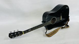 A FENDER CLASSIC DESIGN BLACK LACQUERED ACOUSTIC GUITAR MODEL CD-60.