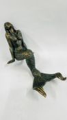 (R) 16" CAST METAL MERMAID.