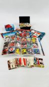 BOX OF PANINI FOOTBALL CARDS AND ALBUMS.
