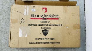 A BLACK KNIGHT EXCALIBUR STAINLESS STEEL BRICK BARBECUE KIT.