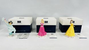 A GROUP OF 3 ROYAL DOULTON WALT DISNEY SHOWCASE COLLECTION FIGURINES TO INCLUDE SLEEPING BEAUTY DP2,