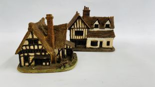TWO STUDIO POTTERY MODELS RELATING TO BUILDING IN LAVENHAM SUFFOLK BEARING MAKERS INITIALS.