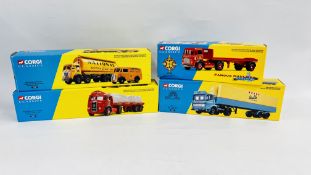 A GROUP OF 4 CORGI CLASSICS ADVERTISING DIE-CAST MODEL LORRIES TO INCLUDE SMITHS OF ECCLES,