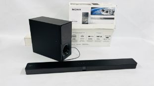 A SONY HT-CT290 SOUND BAR WITH SUB AND REMOTE BOXED - SOLD AS SEEN.