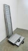 THREE ALUMINIUM FOLDING ACCESS RAMPS TO INCLUDE CLARKE 152CM DUAL FOLDING AND TWO 120CM INDIVIDUAL