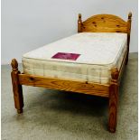 MODERN PINE FRAMED SINGLE BED WITH SWEET DREAMS CONCERTO ORTHO MATTRESS.