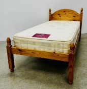 MODERN PINE FRAMED SINGLE BED WITH SWEET DREAMS CONCERTO ORTHO MATTRESS.