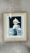 A LIMITED EDITION PRINT 447/750 "EYOR POOH AND I" BEARING PENCIL SIGNATURE PAM STOVER,
