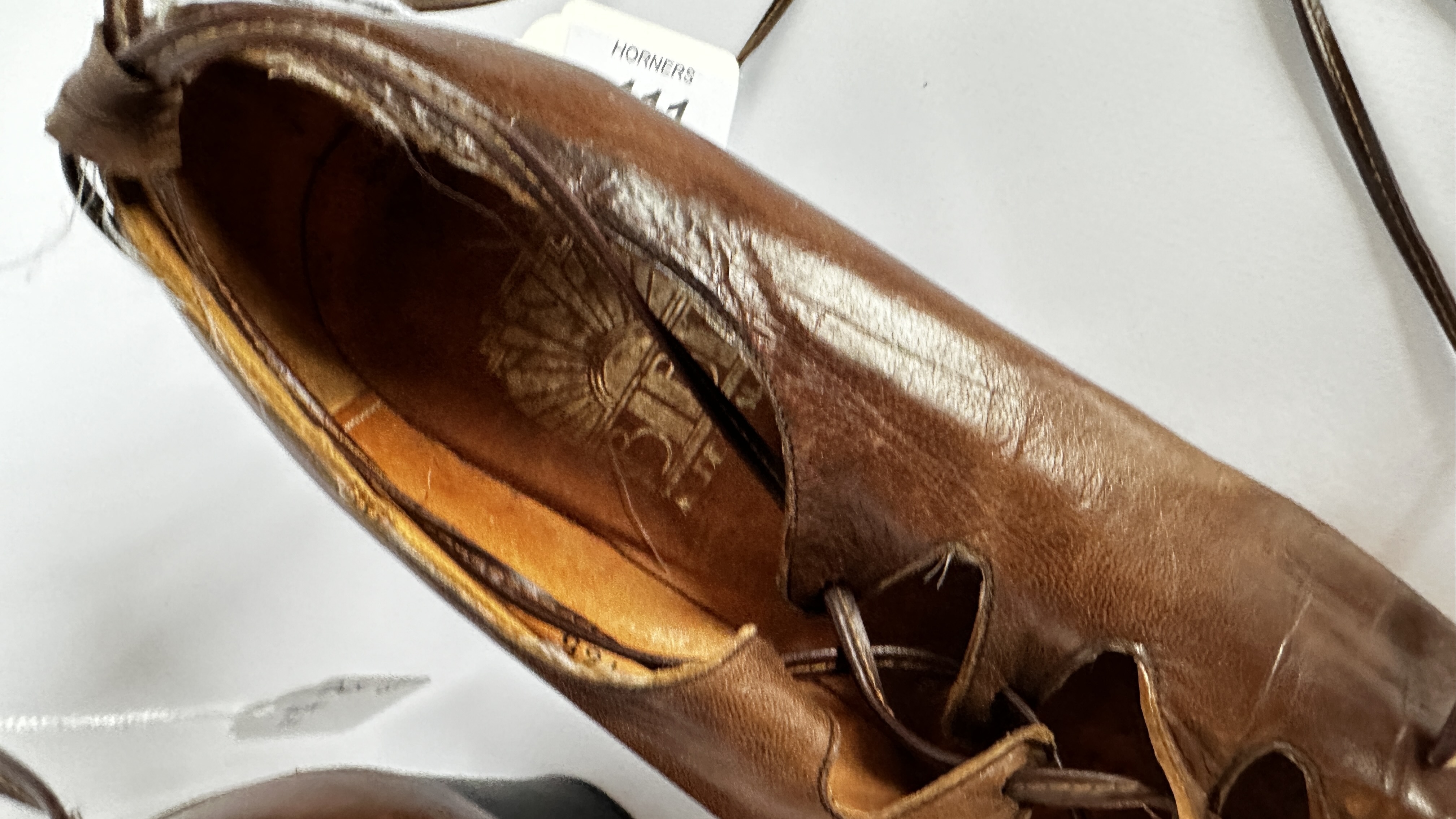 1 PAIR OF LADY'S SHOES - 'BIBA' TAN LEATHER WITH LONG LACES - A/F CONDITION, SOLD AS SEEN. - Image 9 of 14