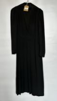 1940S LITTLE BLACK CREPE DRESS, PLAIN BUT STYLISH - A/F CONDITION, SOLD AS SEEN.