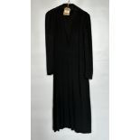 1940S LITTLE BLACK CREPE DRESS, PLAIN BUT STYLISH - A/F CONDITION, SOLD AS SEEN.