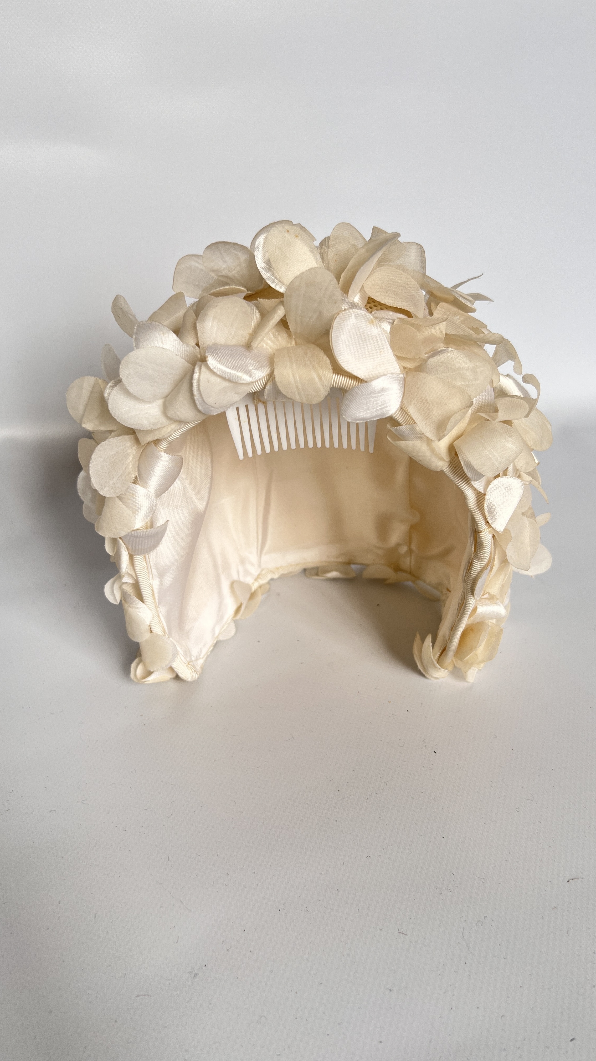 8 1950/60S HATS, 2 FLOWERED BONNETS, 1 WHITE KNITTED BONNET WITH WHITE PLASTIC DISCS, - Image 27 of 32