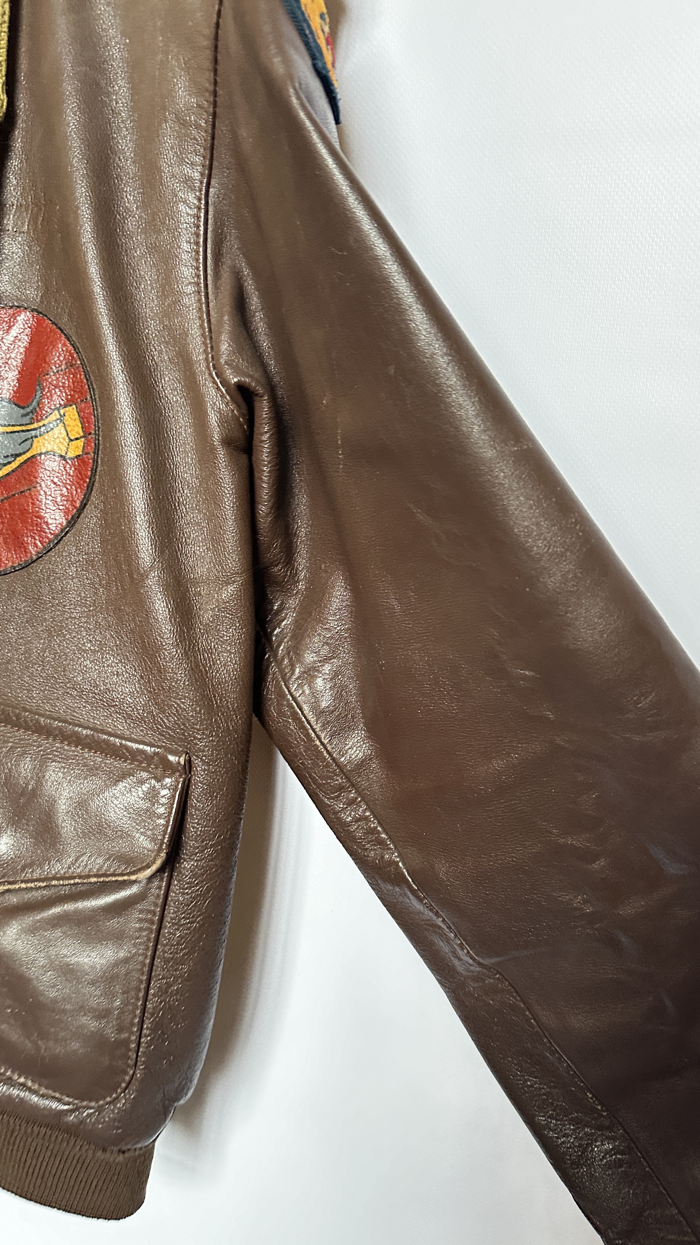 A REPRODUCTION TYPE A2 AMERICAN BROWN LEATHER BOMBER STYLE JACKET BY EASTMAN LEATHER CLOTHING - - Image 13 of 29