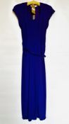 1940S CLASSIC STYLED LILAC CREPE EVENING GOWN WITH TAILORED OVERLAP ON SKIRT, SWEETHEART NECKLINE,