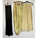 1930S BLACK SATIN LONG SKIRT,