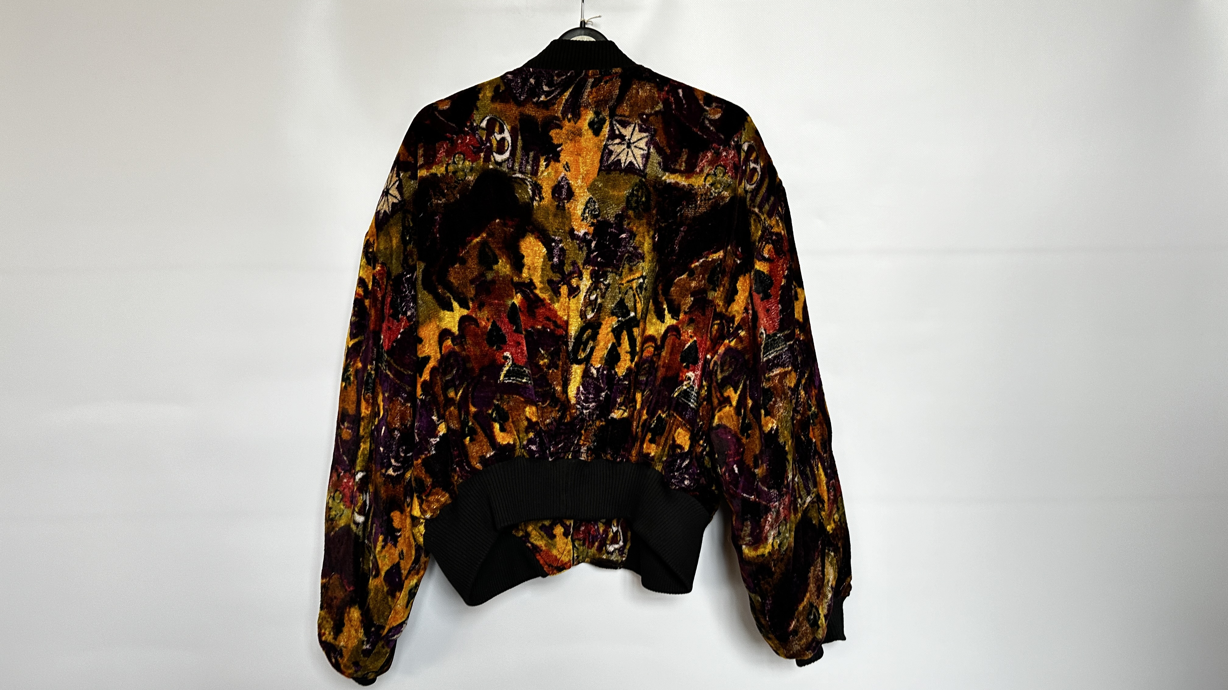 1970S FRENCH CONNECTION MULTI COLOUR VELVET JACKET, ZIP FASTENING TO FRONT, FULL SLEEVES, - Image 9 of 16