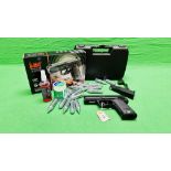 A BOXED HECKLER & KOCH USP 22 ROUND CO2 STEEL BB AIR PISTOL COMPLETE WITH HARD TRANSIT CASE,