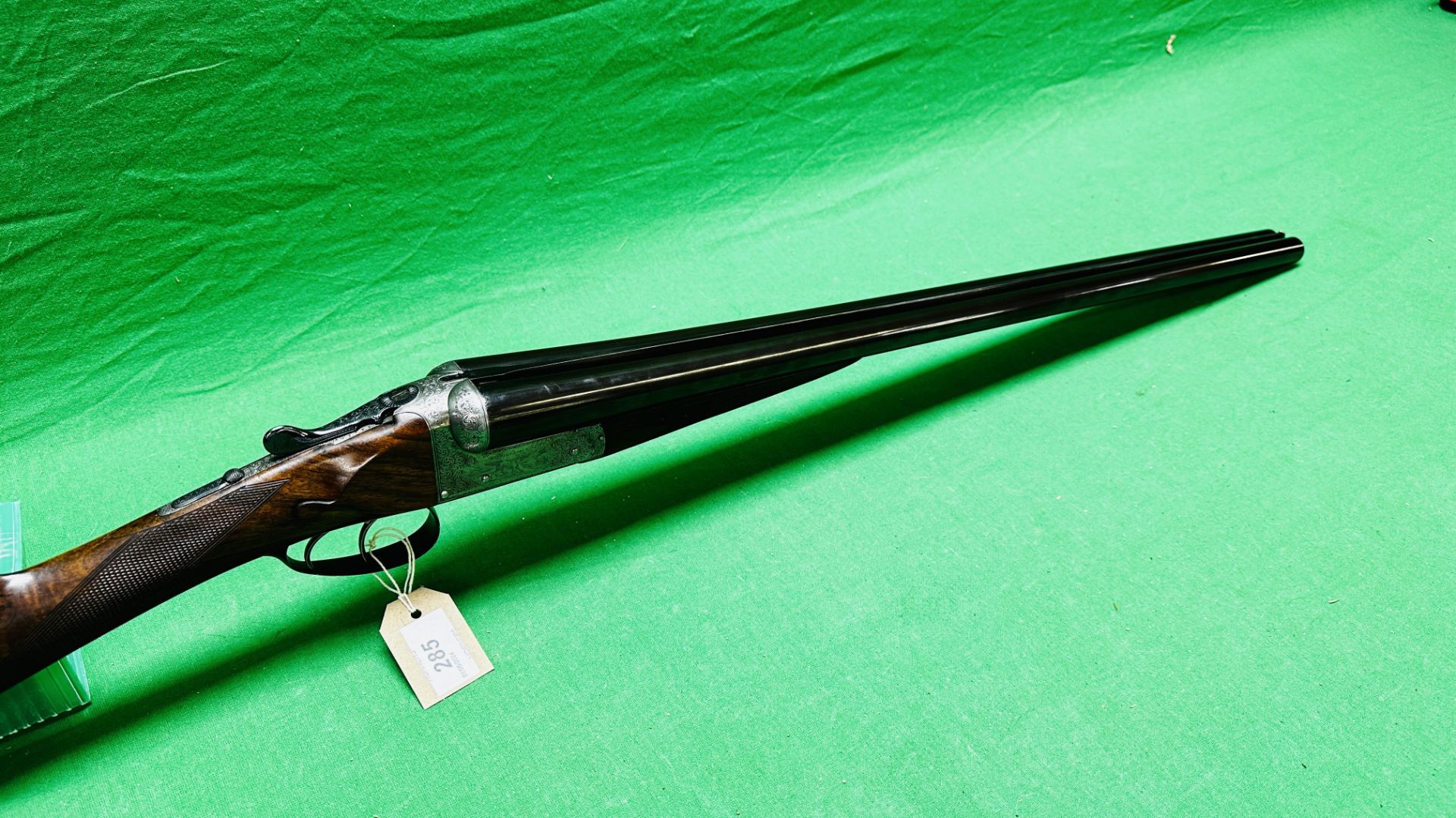 WILLIAM FORD 12 BORE SIDE BY SIDE SHOTGUN #10200, 25" BARRELS, SLEEVED, WITH CHURCHILL RIB, - Image 8 of 22