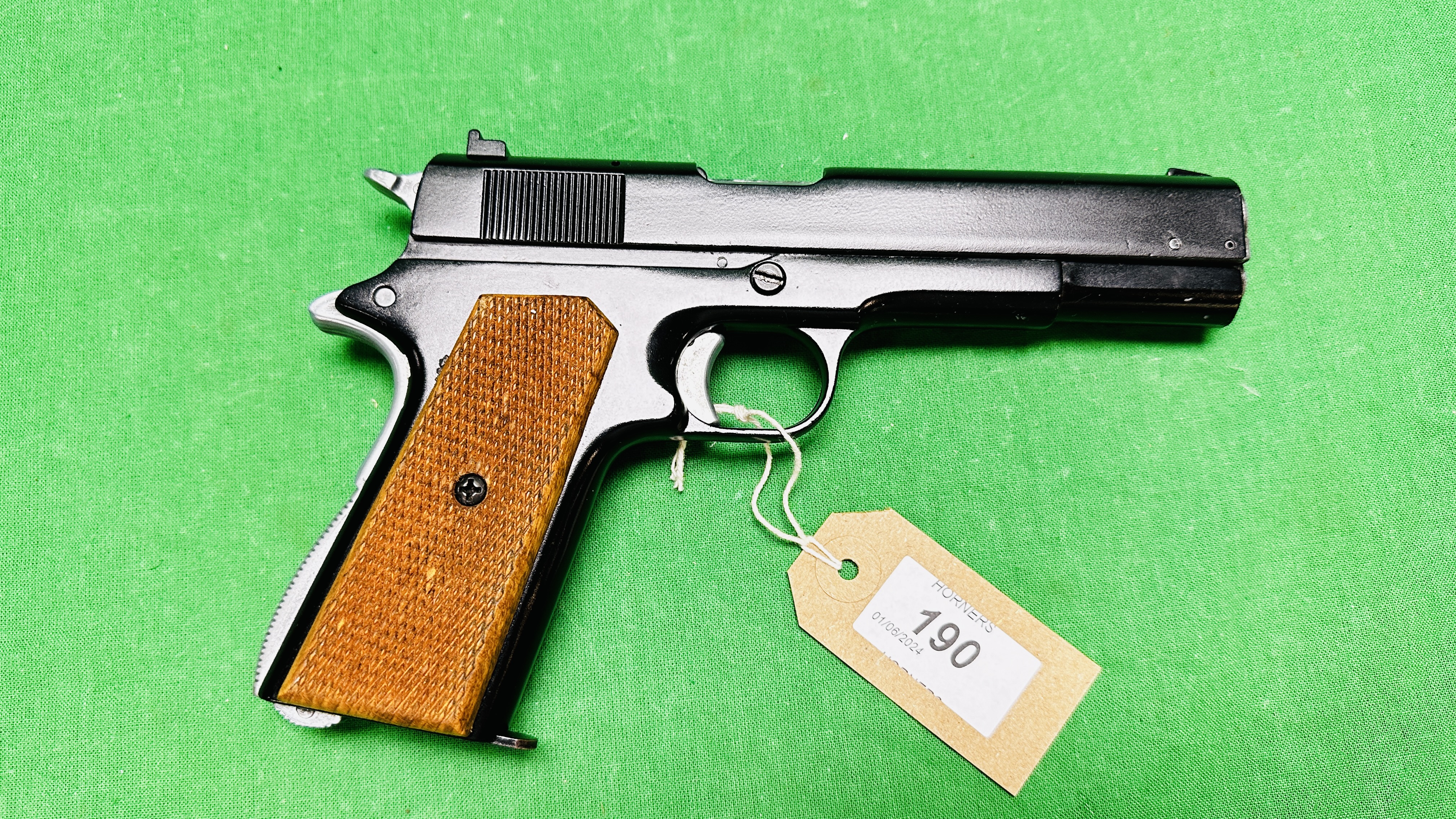 BRUNI AUTOMATIC 8MM CALIBRE BLANK FIRING PISTOL (COLT 1911 REPLICA) - (ALL GUNS TO INSPECTED AND - Image 5 of 8