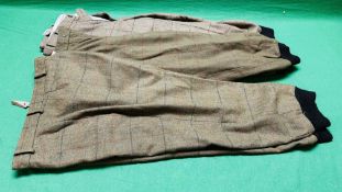 THREE PAIRS OF BARBOUR TWEED SPORTING BREECHES (SIZES - 2 X 40,