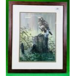 OIL PAINTING EAGLE BEARING SIGNATURE J. WHITEHOUSE, 38 X 28CM, FRAMED AND MOUNTED.