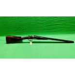 WILLIAM FORD 12 BORE SIDE BY SIDE SHOTGUN #10200, 25" BARRELS, SLEEVED, WITH CHURCHILL RIB,