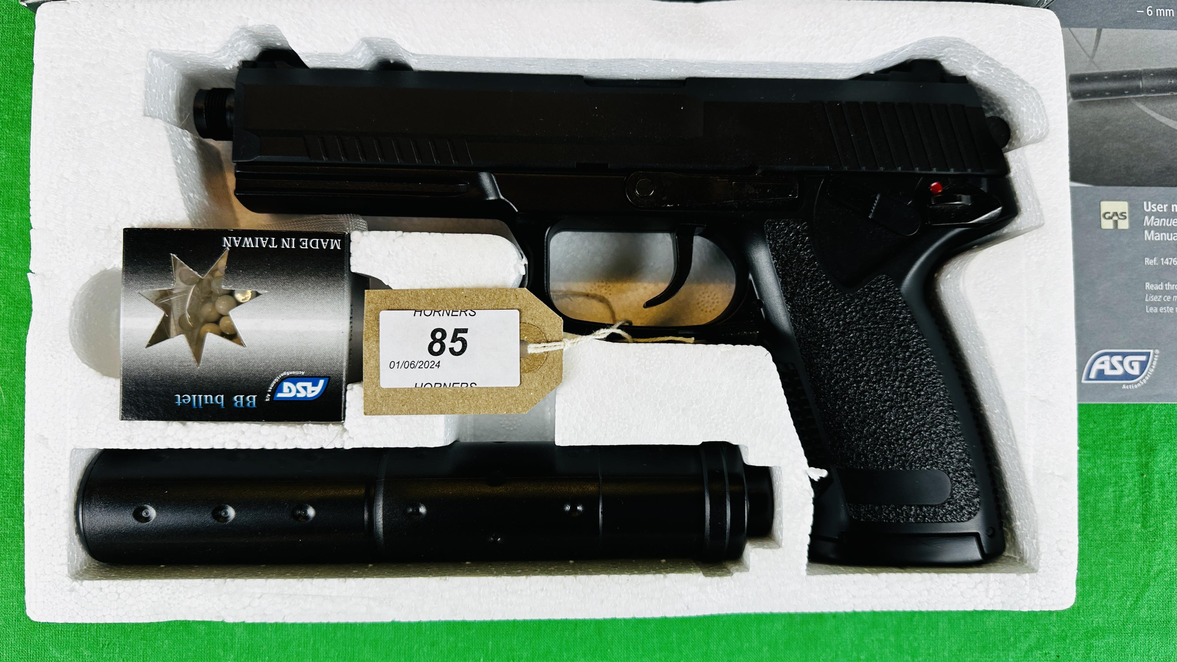 ASG MK23 SPECIAL OPERATION 6MM BB GAS NON-BLOWBACK AIR PISTOL BOXED WITH ACCESSORIES - (ALL GUNS TO - Image 2 of 10